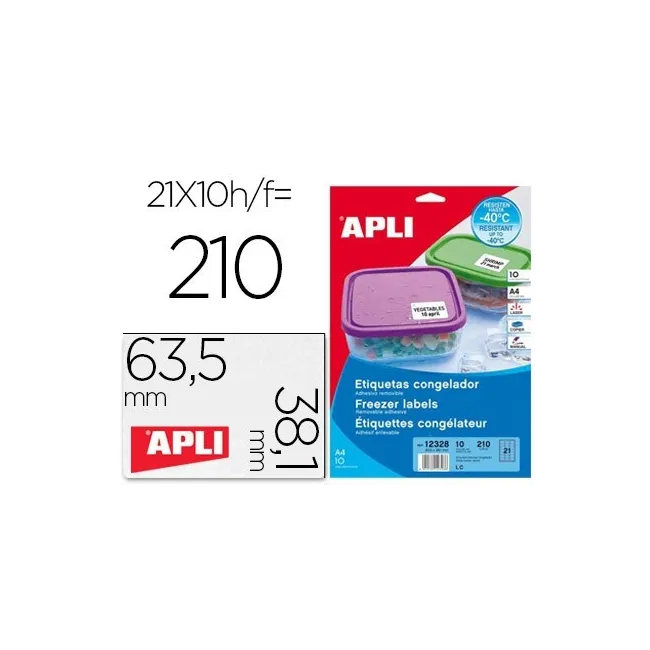 ETIQUETA ADHESIVA APLI 12328 TAMAÑO 63,5X38,1 MM PARA CONGELADOS CA...