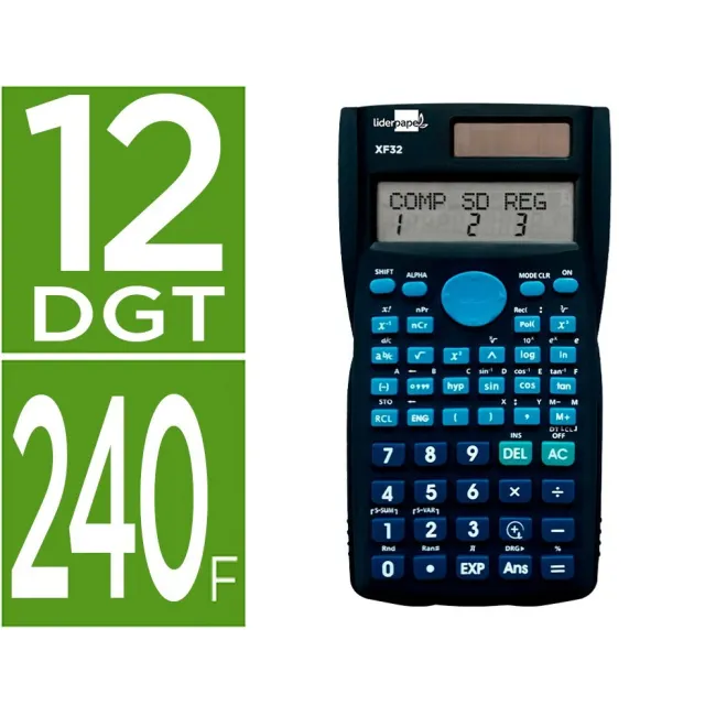 CALCULADORA LIDERPAPEL CIENTIFICA XF32 12 DIGITOS 240 FUNCIONES CON...