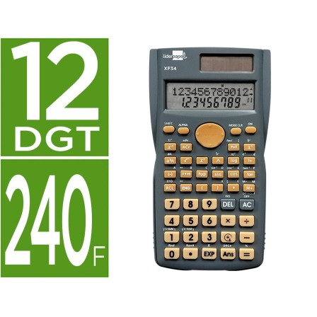 CALCULADORA LIDERPAPEL CIENTIFICA XF34 12 DIGITOS 240 FUNCIONES CON...
