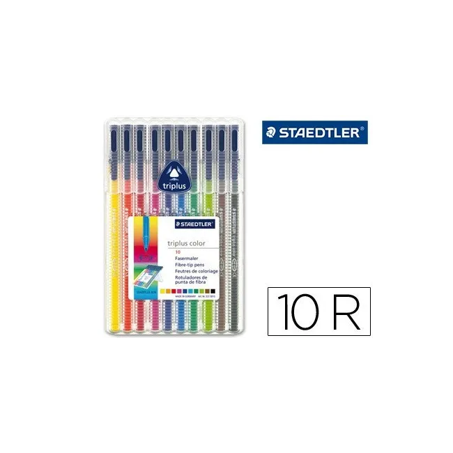ROTULADOR STAEDTLER TRIPLUS ESTUCHE 10 COLORES