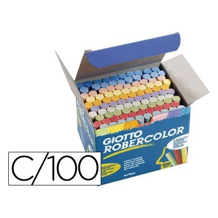 TIZA COLOR ANTIPOLVO ROBERCOLOR -CAJA DE 100 UNIDADES