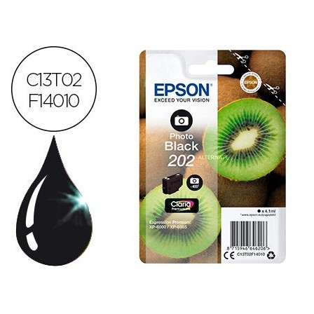 INK-JET EPSON 202 XP-6000 / XP-6005 / XP-6100 / XP-6105 PHOTO NEGRO...