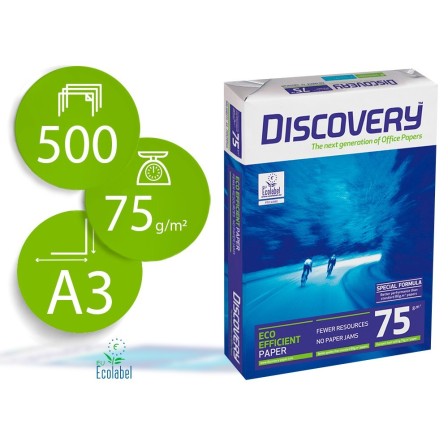 PAPEL FOTOCOPIADORA DISCOVERY DIN A3 75 GRS. PAPEL MULTIUSO INK-JET...