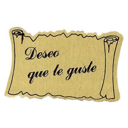 ETIQUETA DORADA DESEO QUE TE GUSTE ROLLO DE 450 UNIDADES