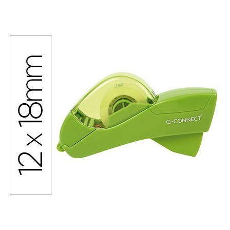 PORTARROLLO Q-CONNECT AUTOMATICO PLASTICO VERDE PARA CINTAS DE 12 Y...