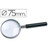 LUPA CRISTAL ARO METALICO MANGO NEGRO W-104 75 MM