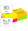 BLOC DE NOTAS ADHESIVAS QUITA Y PON Q-CONNECT 75X75 MM CON 80 HOJAS...