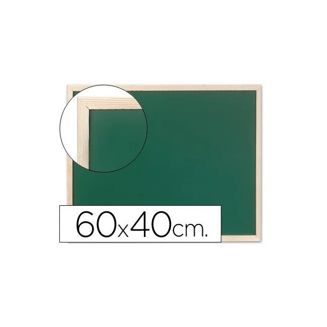 PIZARRA VERDE Q-CONNECT MARCO DE MADERA 60X40 CM SIN REPISA