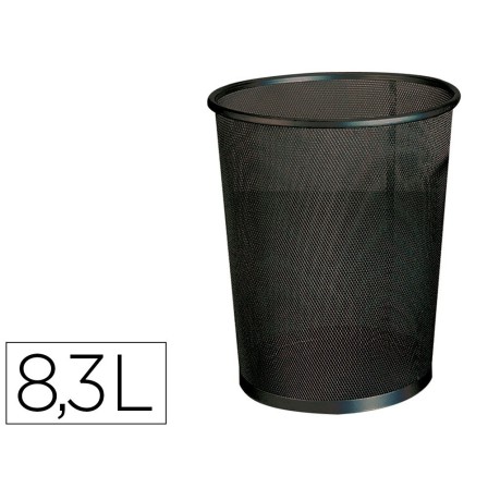 PAPELERA METALICA Q-CONNECT NEGRA - REJILLA- 205X210X150MM