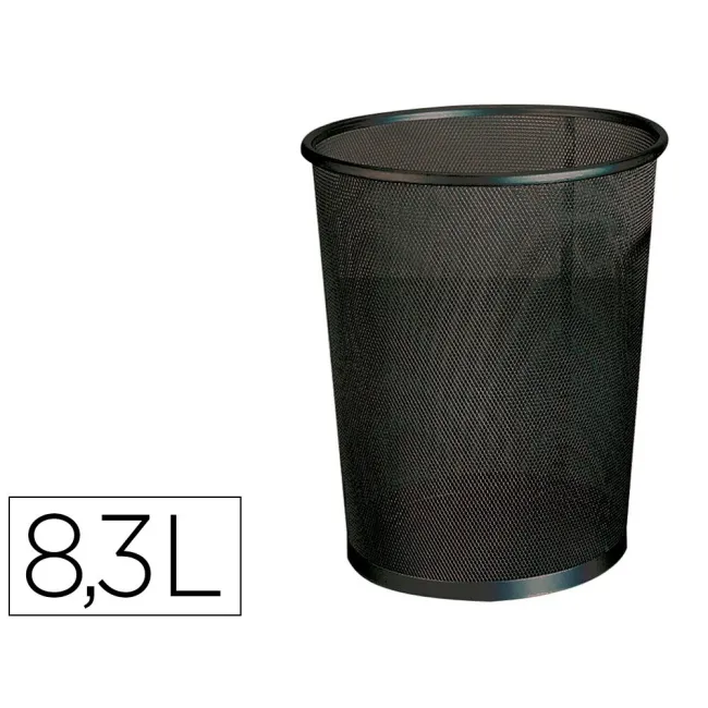 PAPELERA METALICA Q-CONNECT NEGRA - REJILLA- 205X210X150MM