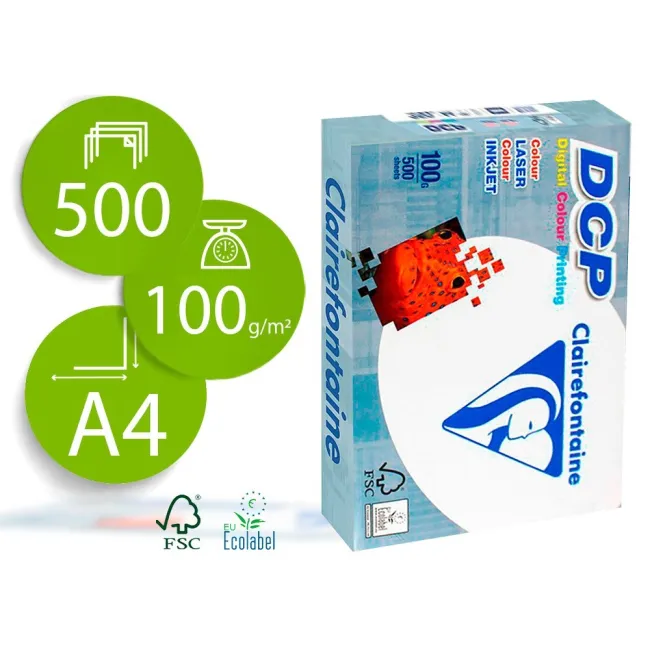 PAPEL FOTOCOPIADORA CLAIREFONTAINE DIN A4 100 GRAMOS PAQUETE DE 500...