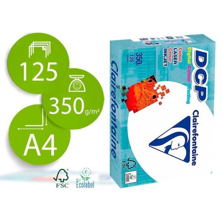 PAPEL FOTOCOPIADORA CLAIREFONTAINE DIN A4 350 GRAMOS PAQUETE DE 125...
