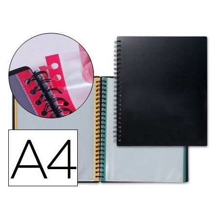 CARPETA LIDERPAPEL DIN A4 CON 20 FUNDAS INTERCAMBIABLES BORDES DE C...