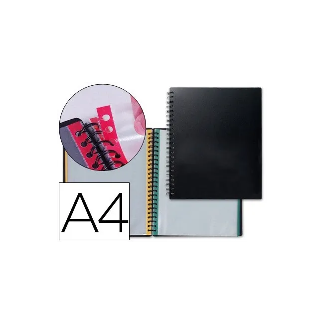 CARPETA LIDERPAPEL DIN A4 CON 20 FUNDAS INTERCAMBIABLES BORDES DE C...
