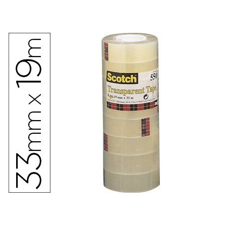 CINTA ADHESIVA SCOTCH ACORDEONPACK 8 550 19X33 MM