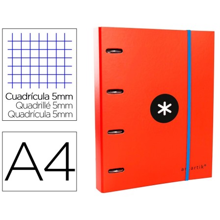 CARPETA CON RECAMBIO Y SOLAPA LIDERPAPEL ANTARTIK A4 CUADRO 5 MM FO...