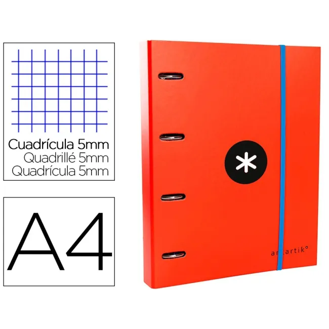 CARPETA CON RECAMBIO Y SOLAPA LIDERPAPEL ANTARTIK A4 CUADRO 5 MM FO...