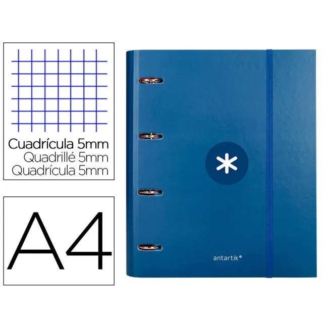 CARPETA CON RECAMBIO LIDERPAPEL ANTARTIK A4 CUADRO 5 MM FORRADA 4 A...