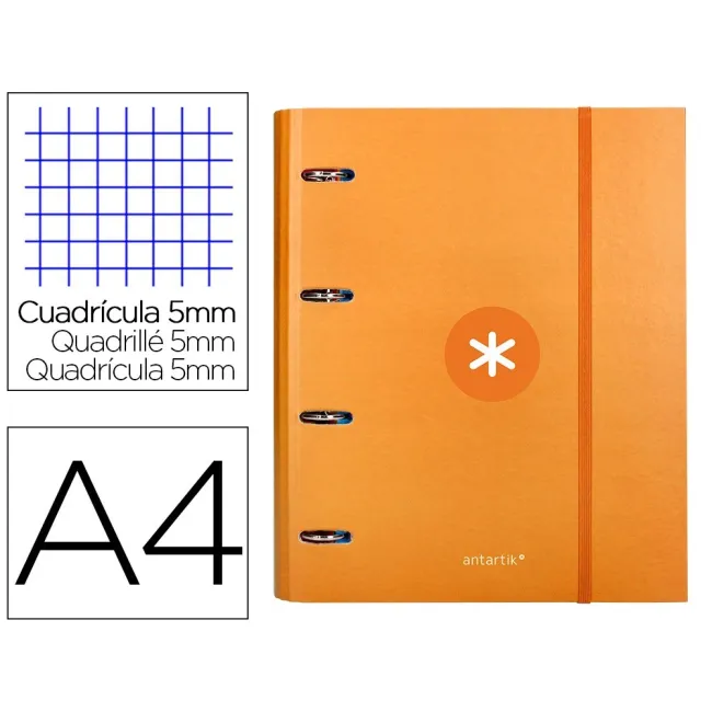 CARPETA CON RECAMBIO LIDERPAPEL ANTARTIK A4 CUADRO 5 MM FORRADA 4 A...