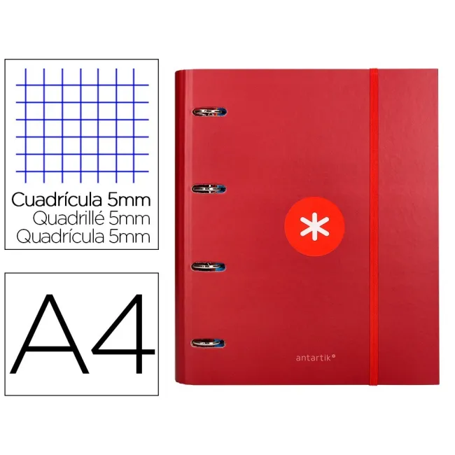 CARPETA CON RECAMBIO LIDERPAPEL ANTARTIK A4 CUADRO 5 MM FORRADA 4 A...