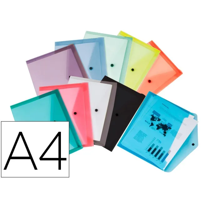 CARPETA LIDERPAPEL DOSSIER BROCHE TRANSPARENTE DIN A4 PAQUETE DE 12...