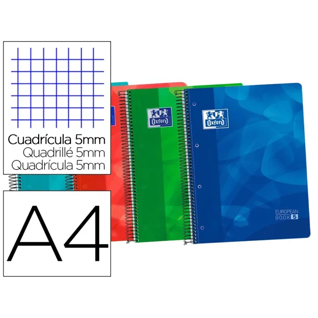 BLOC ESPIRAL OXFORD TAPA PLASTICO OPTIK PAPER MICROPERFORADO DIN A4...
