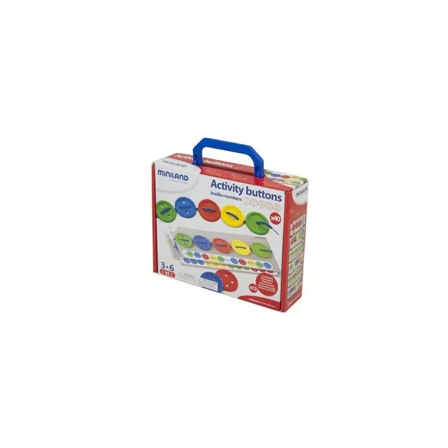 JUEGO MINILAND ACTIVIDADES BOTONES 40 PIEZAS + 5 CORDONES