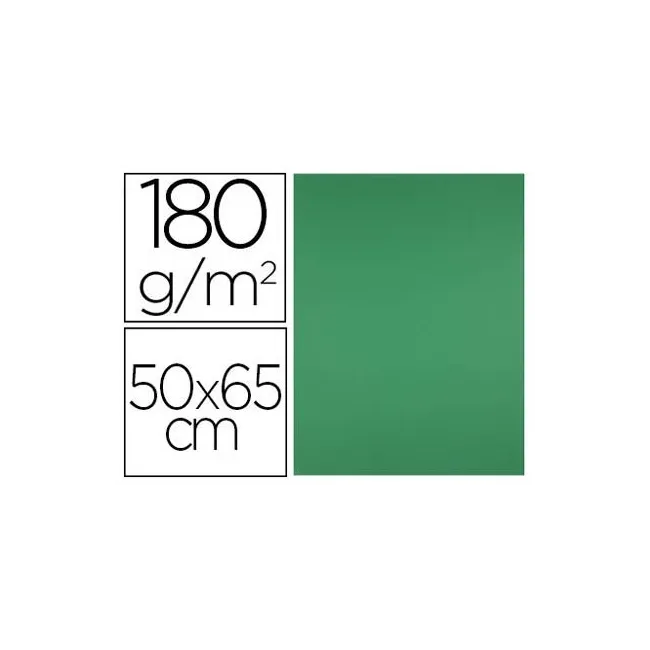 CARTULINA LIDERPAPEL 50X65 CM 180G/M2 VERDE NAVIDAD PAQUETE DE 25