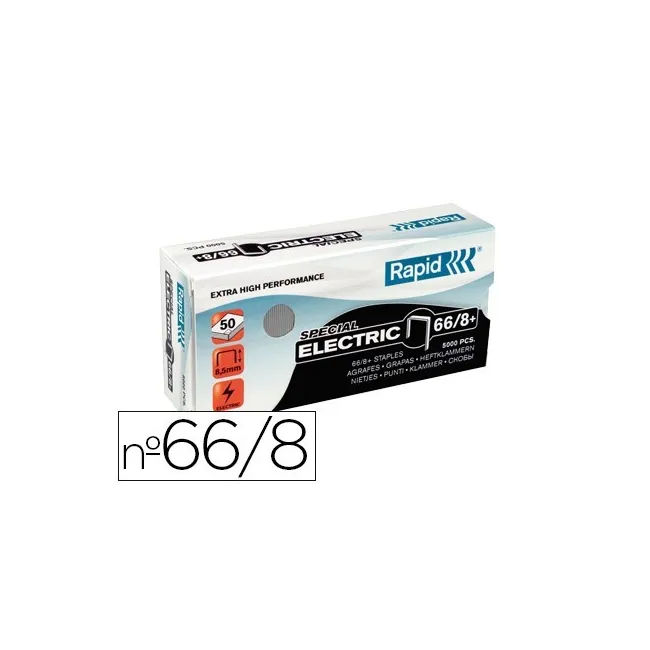 GRAPAS RAPID Nº 66/8+ GALVANIZADAS SUPER STRONG CAJA DE 5000 GRAPAS