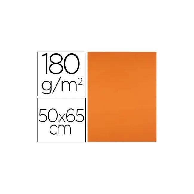 CARTULINA LIDERPAPEL 50X65 CM 180G/M2 NARANJA FUERTE PAQUETE DE 25