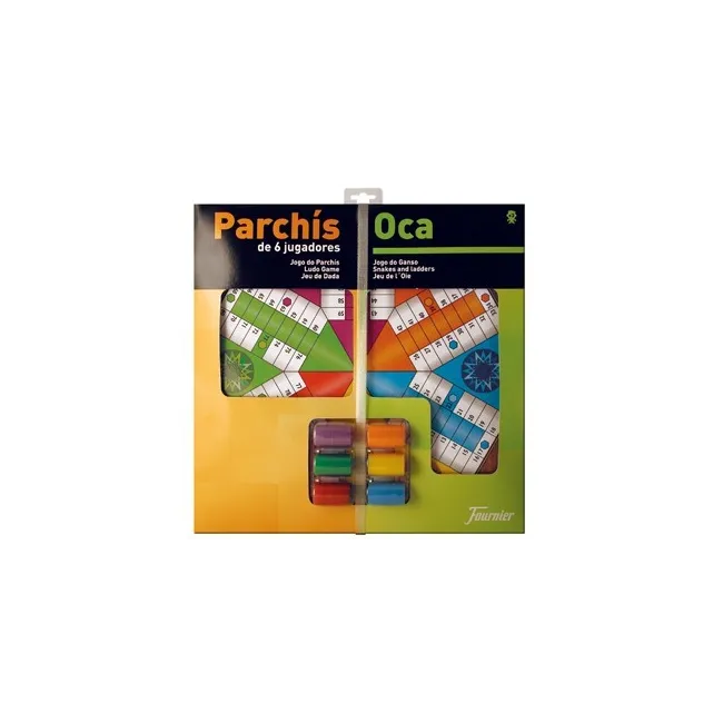 PARCHIS CON OCA TABLERO GRANDE 6 JUGADORES 41X40X4,7