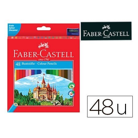 LAPICES DE COLORES FABER CASTELL C/48 COLORES HEXAGONAL MADERA REFO...