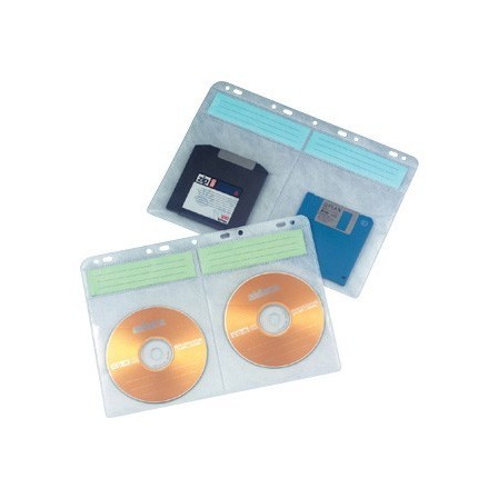 FUNDA PARA 4 C.D. Q-CONNECT CON TALADROS BOLSA DE 10 FUNDAS