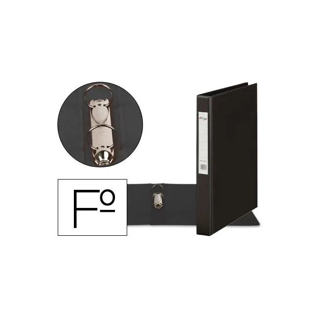 CARPETA 2 ANILLAS 25 MM PLASTICO PARDO FOLIO NEGRO
