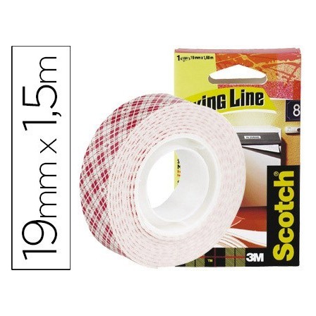 SOPORTE ADHESIVO CINTAS SCOTCH DOBLE CARA -SUPERRESISTENTE -ROLLO 1...