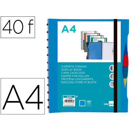 CARPETA LIDERPAPEL A4 CON 40 FUNDAS INTERCAMBIABLES 5 SEP SOBRE Y G...