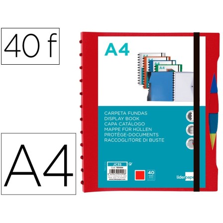 CARPETA LIDERPAPEL A4 CON 40 FUNDAS INTERCAMBIABLES 5 SEP SOBRE Y G...