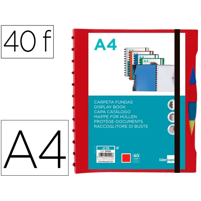 CARPETA LIDERPAPEL A4 CON 40 FUNDAS INTERCAMBIABLES 5 SEP SOBRE Y G...