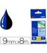 CINTA BROTHER TZE-521 AZUL-NEGRO 9MM LONGITUD 8MT