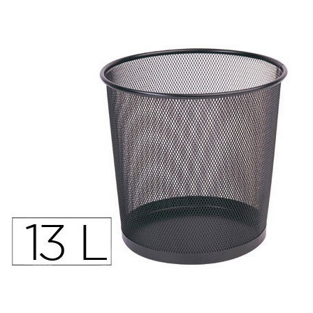 PAPELERA METALICA Q-CONNECT PR-N NEGRA -REJILLA -265X285MM