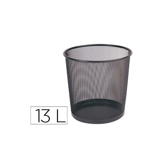 PAPELERA METALICA Q-CONNECT PR-N NEGRA -REJILLA -265X285MM