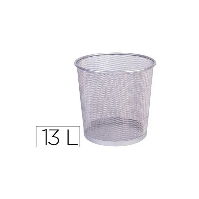 PAPELERA METALICA Q-CONNECT PR-P PLATA -REJILLA -265X285MM