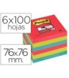 BLOC DE NOTAS ADHESIVAS QUITA Y PON POST-IT SUPER STICKY 76X76 MM C...