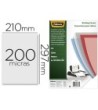 TAPA DE ENCUADERNACION FELLOWES DIN A4 PVC TRANSPARENTE CRISTAL 200...