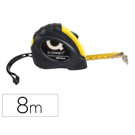 FLEXOMETRO Q-CONNECT DE 8 MT CON FRENO MATERIAL ANTICHOQUE 25 MM DE...
