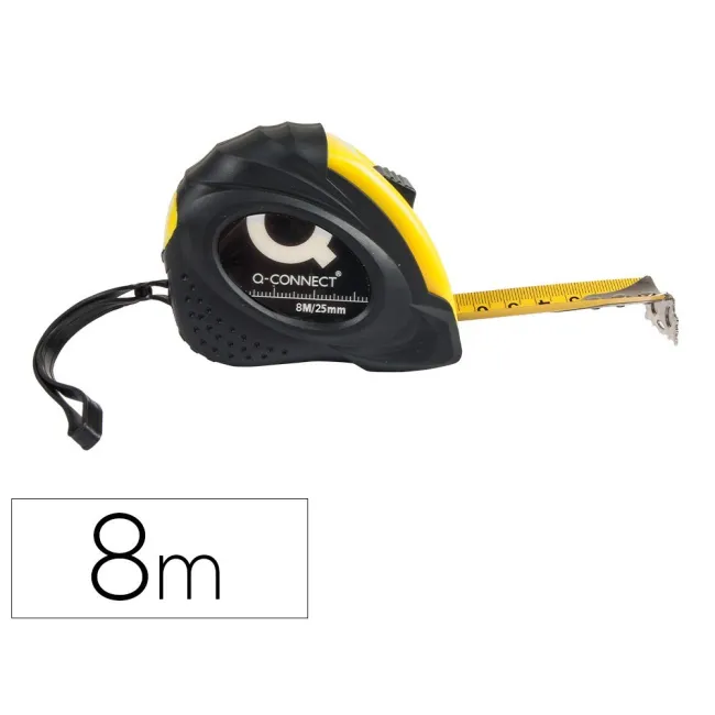 FLEXOMETRO Q-CONNECT DE 8 MT CON FRENO MATERIAL ANTICHOQUE 25 MM DE...