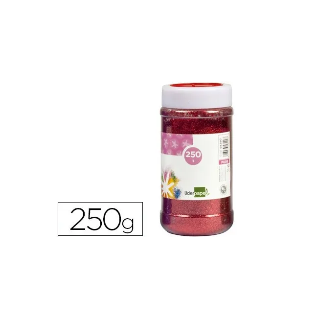 PURPURINA LIDERPAPEL FANTASIA COLOR ROJO METALIZADO BOTE DE 250 GR