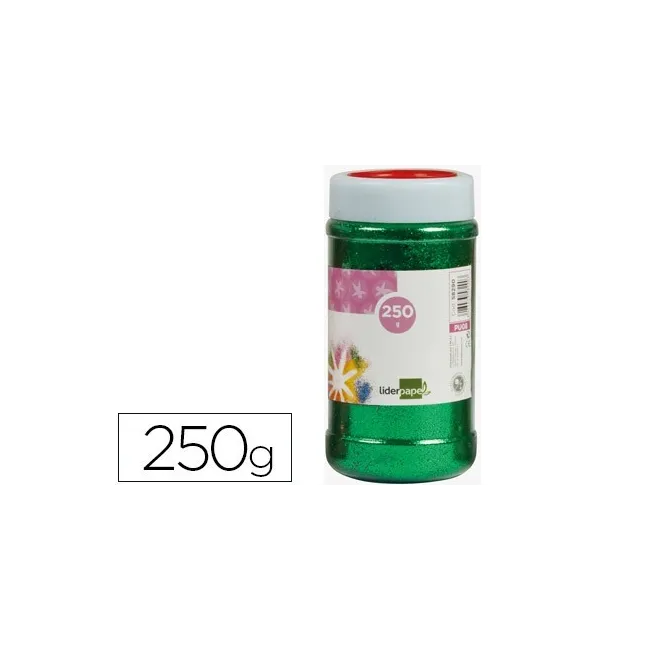 PURPURINA LIDERPAPEL FANTASIA COLOR VERDE METALIZADO BOTE DE 250 GR