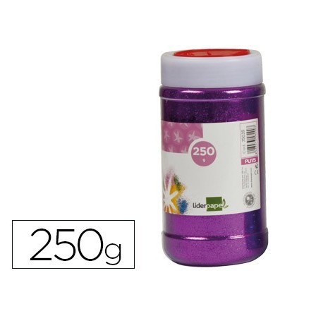 PURPURINA LIDERPAPEL FANTASIA COLOR VIOLETA METALIZADO BOTE DE 250 GR