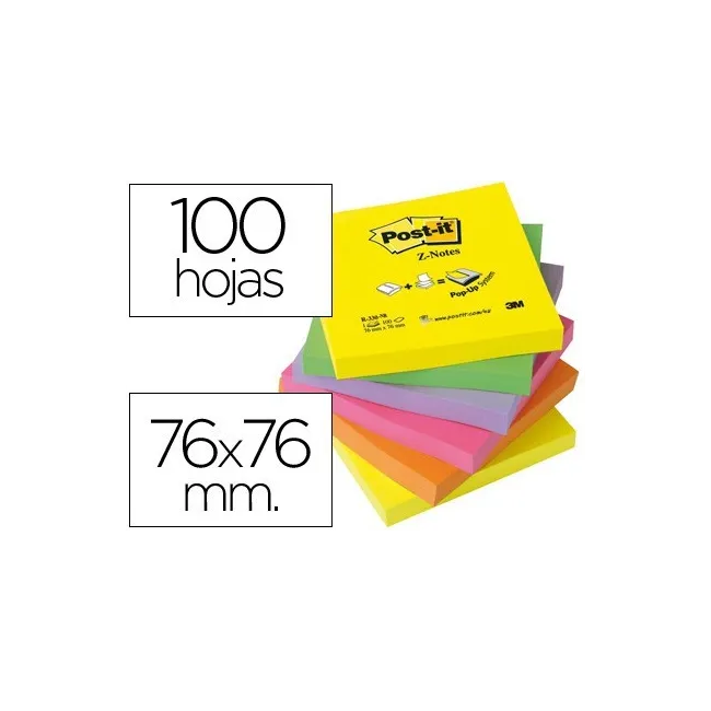 BLOC DE NOTAS ADHESIVAS QUITA Y PON POST-IT 76X76 MM Z-NOTESULTRA I...